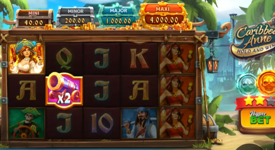 Caribbean Anne Hold and Win Gameplay Image