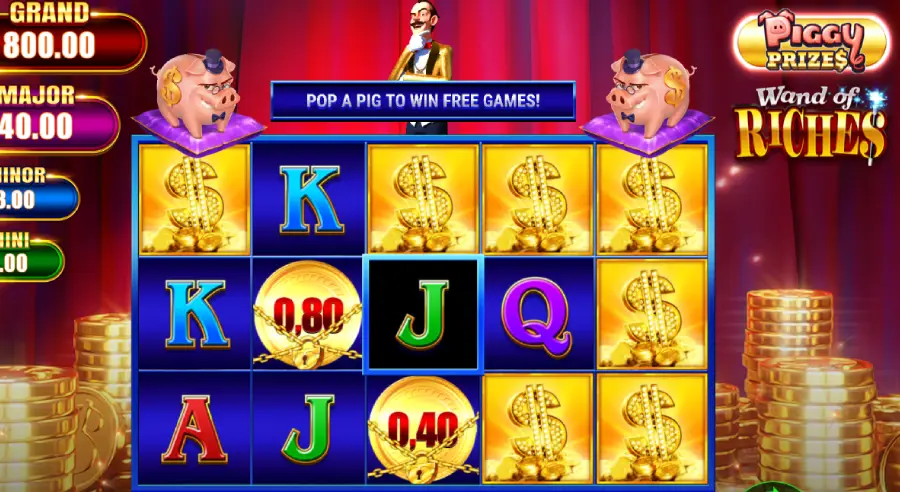 Piggy Prizes Wand of Riches Gameplay Image